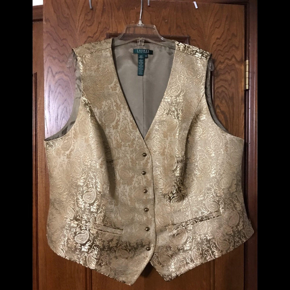 Ralph Lauren Gold paisley print vest